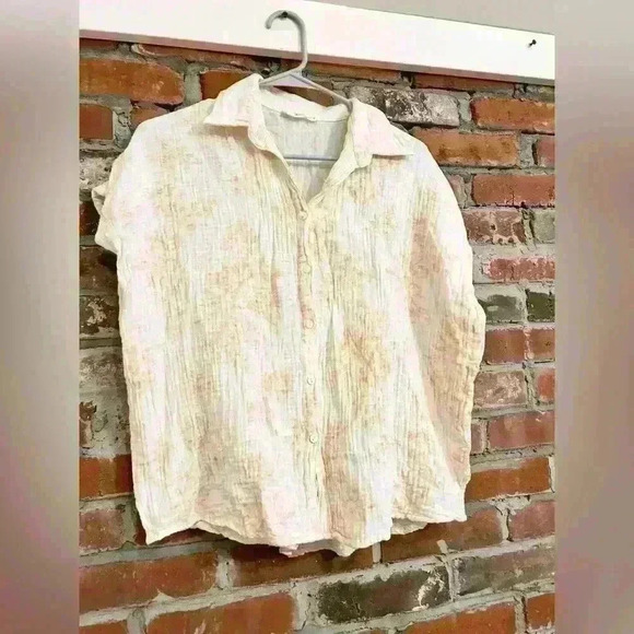 Talulah Gauze Cotton Floral Button Up Size Small - Picture 5 of 7